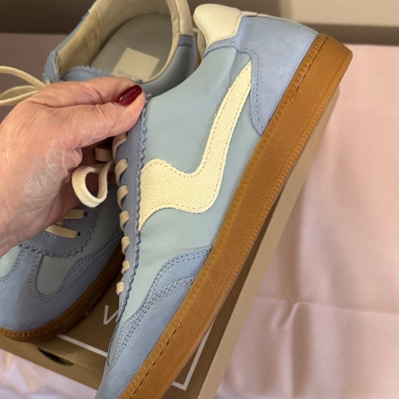 Dolce Vita Light Blue and White Sneakers - Picture 4 of 9